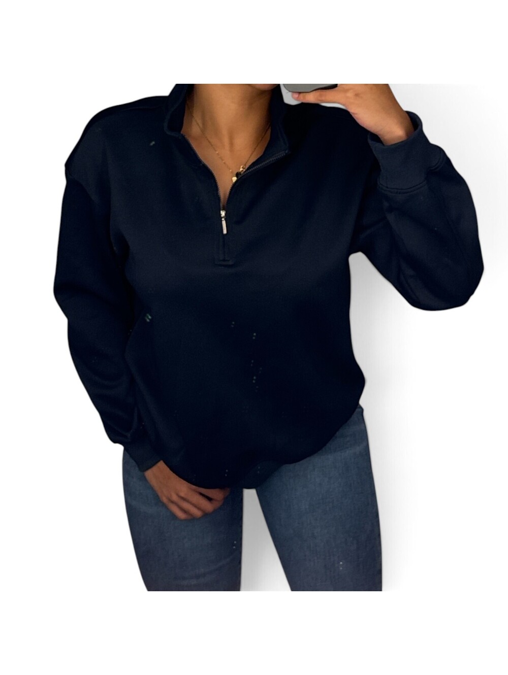 Dazy Black Quarter Zip Pullover